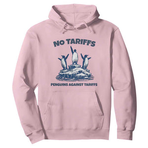 Penguins Against Tariffs Hoodie Resist Protest FDT Political TS14 Light Pink Print Your Wear