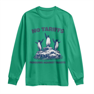 Penguins Against Tariffs Long Sleeve Shirt Resist Protest FDT Political TS14 Irish Green Print Your Wear