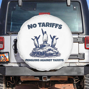 Penguins Against Tariffs Spare Tire Cover Resist Protest FDT Political TS14 No hole White Print Your Wear