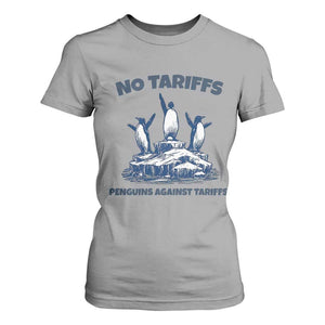 Penguins Against Tariffs T Shirt For Women Resist Protest FDT Political TS14 Sport Gray Print Your Wear