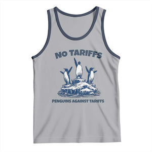 Penguins Against Tariffs Tank Top Resist Protest FDT Political TS14 Athletic Heather Navy Print Your Wear