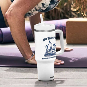 Penguins Against Tariffs Tumbler With Handle Resist Protest FDT Political TS14 Print Your Wear