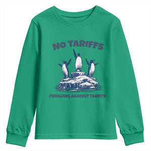Penguins Against Tariffs Youth Sweatshirt Resist Protest FDT Political TS14 Irish Green Print Your Wear