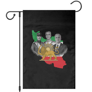 Pahlavi Dynasty Garden Flag Three Generations Iran Lion and Sun Portrait TS14 Black Print Your Wear