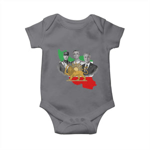 Pahlavi Dynasty Baby Onesie Three Generations Iran Lion and Sun Portrait TS14 Charcoal Print Your Wear