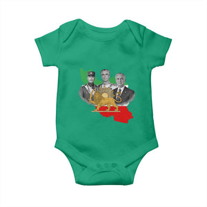 Pahlavi Dynasty Baby Onesie Three Generations Iran Lion and Sun Portrait TS14 Irish Green Print Your Wear