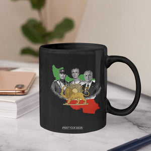 Pahlavi Dynasty Coffee Mug Three Generations Iran Lion and Sun Portrait TS14 Print Your Wear