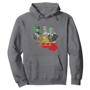 Pahlavi Dynasty Hoodie Three Generations Iran Lion and Sun Portrait TS14 Charcoal Print Your Wear