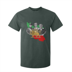 Pahlavi Dynasty T Shirt For Kid Three Generations Iran Lion and Sun Portrait TS14 Dark Forest Green Print Your Wear