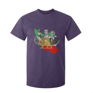 Pahlavi Dynasty T Shirt For Kid Three Generations Iran Lion and Sun Portrait TS14 Purple Print Your Wear