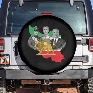 Pahlavi Dynasty Spare Tire Cover Three Generations Iran Lion and Sun Portrait TS14 No hole Black Print Your Wear