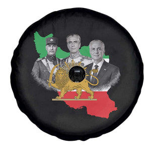 Pahlavi Dynasty Spare Tire Cover Three Generations Iran Lion and Sun Portrait TS14 Print Your Wear