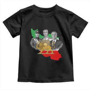 Pahlavi Dynasty Toddler T Shirt Three Generations Iran Lion and Sun Portrait TS14 Black Print Your Wear