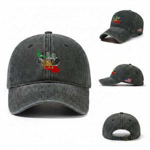 Pahlavi Dynasty Washed Cotton Baseball Cap Three Generations Iran Lion and Sun Portrait TS14 Washed Cap Universal Fit Dark Green Print Your Wear