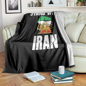 Free Iran Support Iranian MIGA Throw Blanket Stand With Iran TS14 Print Your Wear