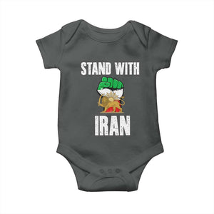 Free Iran Support Iranian MIGA Baby Onesie Stand With Iran TS14 Dark Heather Print Your Wear
