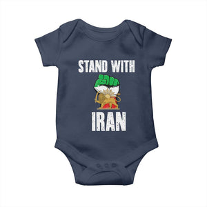 Free Iran Support Iranian MIGA Baby Onesie Stand With Iran TS14 Navy Print Your Wear