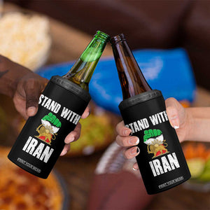 Free Iran Support Iranian MIGA 4 in 1 Can Cooler Tumbler Stand With Iran TS14 Print Your Wear