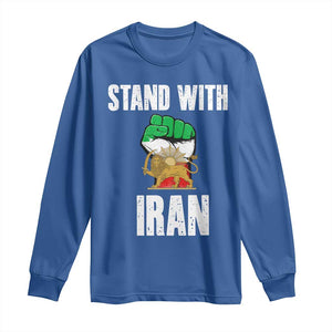 Free Iran Support Iranian MIGA Long Sleeve Shirt Stand With Iran TS14 Royal Blue Print Your Wear