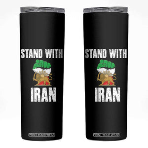 Free Iran Support Iranian MIGA Skinny Tumbler Stand With Iran TS14 Black Print Your Wear