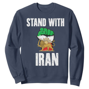 Free Iran Support Iranian MIGA Sweatshirt Stand With Iran TS14 Navy Print Your Wear