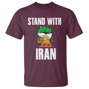 Free Iran Support Iranian MIGA T Shirt Stand With Iran TS14 Maroon Print Your Wear