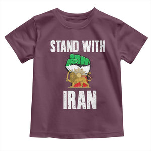 Free Iran Support Iranian MIGA Toddler T Shirt Stand With Iran TS14 Maroon Print Your Wear