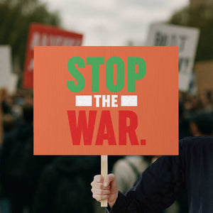 Free Iran Support Iranian MIGA Protest Sign Stop The War TS14 Horizontal 18" × 24" Orange Print Your Wear