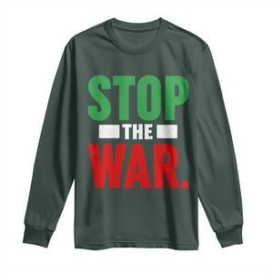 Free Iran Support Iranian MIGA Long Sleeve Shirt Stop The War TS14 Dark Forest Green Print Your Wear