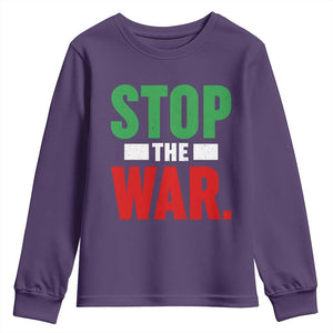 Free Iran Support Iranian MIGA Youth Sweatshirt Stop The War TS14 Purple Print Your Wear