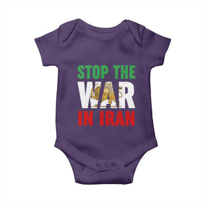Free Iran Support Iranian MIGA Baby Onesie Stop The War In Iran TS14 Purple Print Your Wear