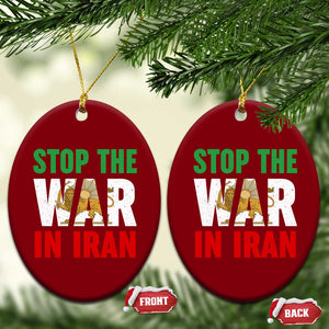 Free Iran Support Iranian MIGA Ceramic Ornament Stop The War In Iran TS14 Print Your Wear