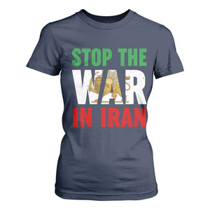 Free Iran Support Iranian MIGA T Shirt For Women Stop The War In Iran TS14 Navy Print Your Wear