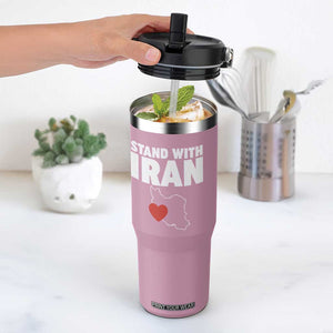 Free Iran Support Iranian MIGA Flip Straw Tumbler TS14 One Size: 30 oz Light Pink Print Your Wear
