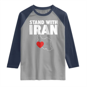 Free Iran Support Iranian MIGA Raglan Shirt TS14 Sport Gray Navy Print Your Wear