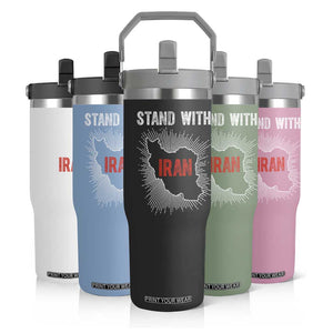 Free Iran Support Flip Straw Tumbler Stand With Iran TS14 Print Your Wear