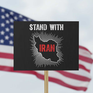 Free Iran Support Protest Sign Stand With Iran TS14 Horizontal 18" × 24" Black Print Your Wear