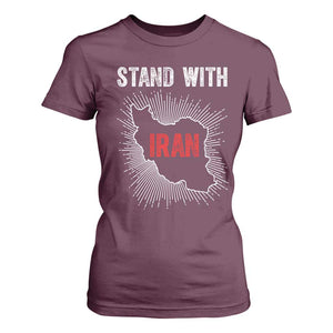 Free Iran Support T Shirt For Women Stand With Iran TS14 Maroon Print Your Wear