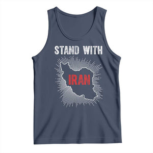 Free Iran Support Tank Top Stand With Iran TS14 Navy Print Your Wear