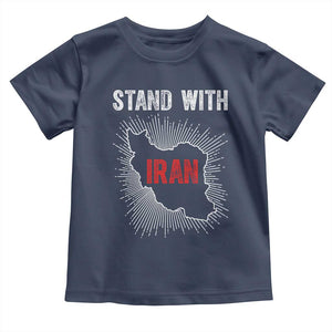 Free Iran Support Toddler T Shirt Stand With Iran TS14 Navy Print Your Wear