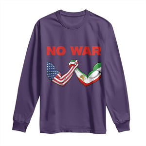 Free Iran Long Sleeve Shirt No War Support Iranian Freedom TS14 Purple Print Your Wear