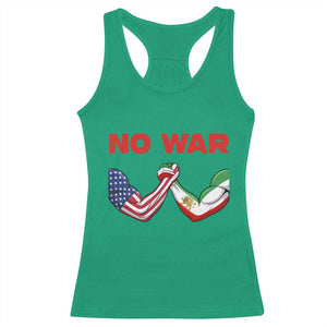Free Iran Racerback Tank Top No War Support Iranian Freedom TS14 Irish Green Print Your Wear