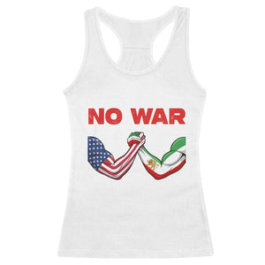 Free Iran Racerback Tank Top No War Support Iranian Freedom TS14 White Print Your Wear