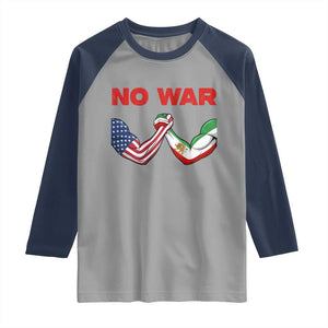 Free Iran Raglan Shirt No War Support Iranian Freedom TS14 Sport Gray Navy Print Your Wear