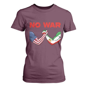 Free Iran T Shirt For Women No War Support Iranian Freedom TS14 Maroon Print Your Wear