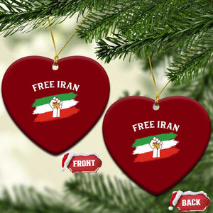 Free Iran Ceramic Ornament Support Iranian Freedom No War TS14 Print Your Wear