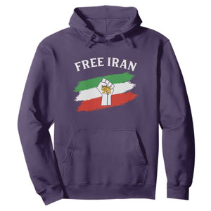 Free Iran Hoodie Support Iranian Freedom No War TS14 Purple Print Your Wear