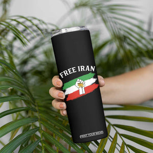 Free Iran Skinny Tumbler Support Iranian Freedom No War TS14 Print Your Wear
