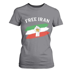 Free Iran T Shirt For Women Support Iranian Freedom No War TS14 Charcoal Print Your Wear