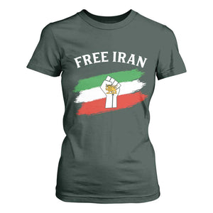 Free Iran T Shirt For Women Support Iranian Freedom No War TS14 Dark Forest Green Print Your Wear